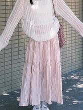 BXOXO Skirts Women Sweet 2025 Summer Fashion Stretch High Waist Solid French Style Chic Elegant Long Skirt Female Casual